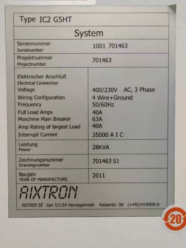 二手半导体设备 Aixtron Aix 2800G5 HT MOCVD